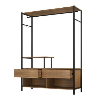 Imagem de Guarda Roupa Closet Solteiro Barcelona Preto Demolição - Artefamol