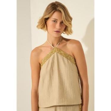 Imagem de Blusa Frente Única Com Amarração E Aplicações-Feminino