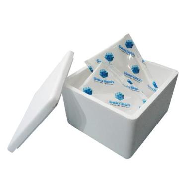 Imagem de Kit Caixa Isopor 1,5L Litro 2 Gelo Flexível 120g Parede Simples - Gelo