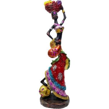 Imagem de Escultura Mulher Africana Imagem Decorativa Mulher Negra - Corban, Ces