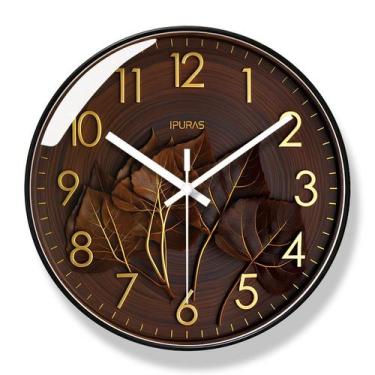 Imagem de Relógio de parede luxuoso minimalista de 30 cm silencioso sem tique-ta