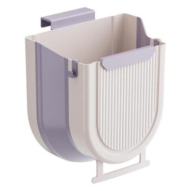 Imagem de Lixeira de mesa montada na parede Lixeira dobrável com creme de tampa 