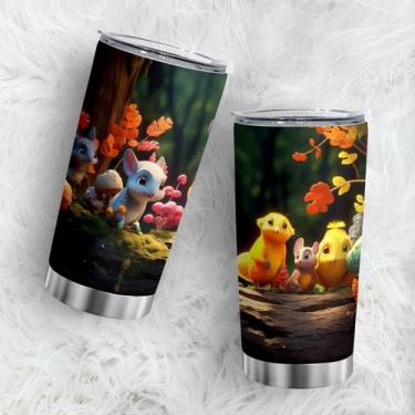 Imagem de Caneca de viagem Oasisdream Tumbler 600 ml com estampa animal