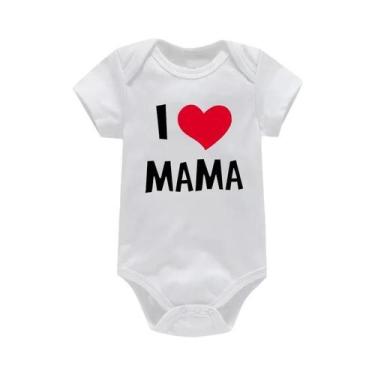 Imagem de Macacão Para Bebê Recém-Nascido, Engraçado, Com Estampa 'Eu Amo Mamãe 