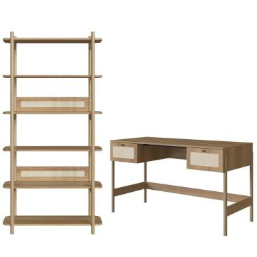 Imagem de Conjunto Estante E Escrivaninha Pes Madeira 27974 Hanover Artesano Hanover