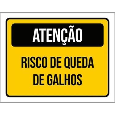 Imagem de Kit 5 Placas Atenção Risco Queda Galhos 27X35 - Sinalizo