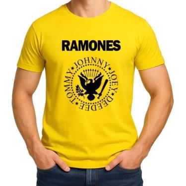 Imagem de Camiseta Camisa Adulto Feminina Masculina Algodão Banda de Rock Ramone