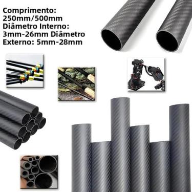 Imagem de Tubo De Fibra De Carbono 250 500mm 5-28mm OD 3-26mm ID Alta Dureza Ace