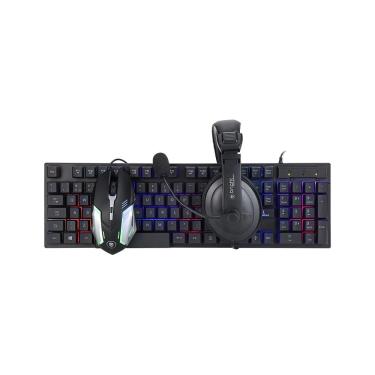 Imagem de Kit Gamer Bright com Teclado, Mouse, Headset Conexão USB Modelo 0543 Preto