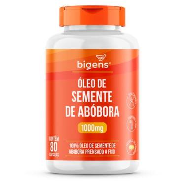 Imagem de Bigens Óleo de Semente Abóbora 1000mg 80 Cápsulas Prensado a Frio Ômeg