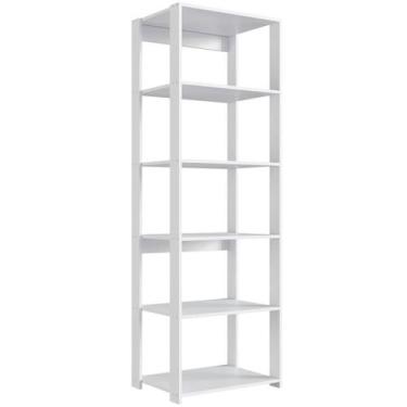 Imagem de Estante Livreiro Branca com 5 Prateleiras 60x45x183cm Closet Organizad