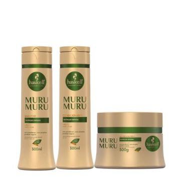 Imagem de Kit Haskell Murumuru Shampoo 300ml + Condicionador 300ml + Máscara 300