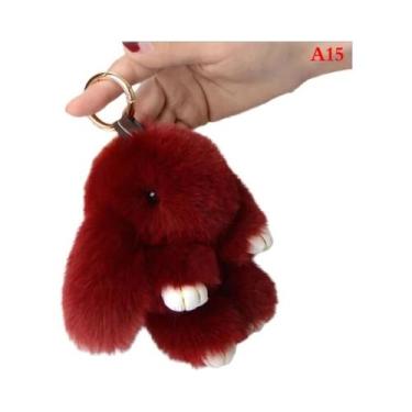 Imagem de Chaveiro De Coelho De Desenho Animado Fofo De 15CM Com Pelo Real, Char