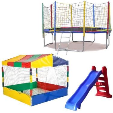 Imagem de Mega Combo Infantil: Cama Elástica 3,05m, Piscina de Bolinhas 1,50m e 