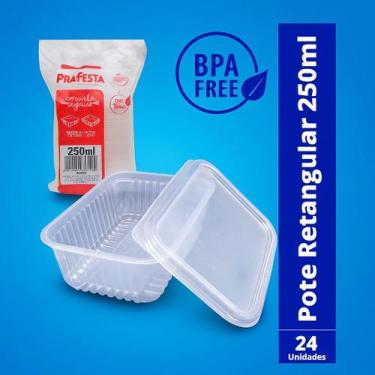 Imagem de Pote Marmita Descartável Prafesta 250ml Fitness Fit Freezer e Microond