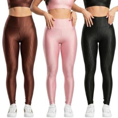 Imagem de KIT 3 Calça Legging New Zig 3D Vekyo Cós Alto Roupa Para Academia Treino Fitness Femini...