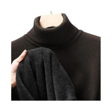Imagem de Suéter Masculino Slim Fit De Manga Longa Com Gola Alta, Anti-Pilling, 