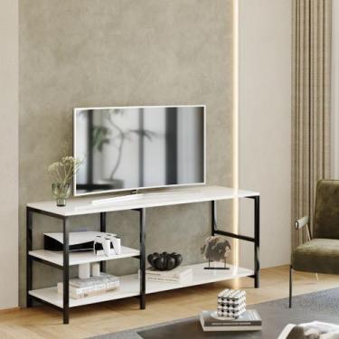 Imagem de Estante Rack Industrial Brooklin 115 TV 40 Polegadas Branco - marcia m
