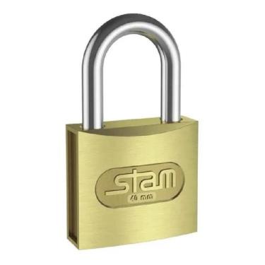 Imagem de Cadeado Segurança Stam Original Zamac Latonado 40mm  Stam