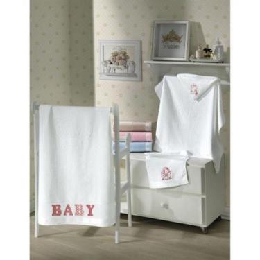 Imagem de Toalha de Banho com Capuz Para Bordar Baby Classic Azul Döhler