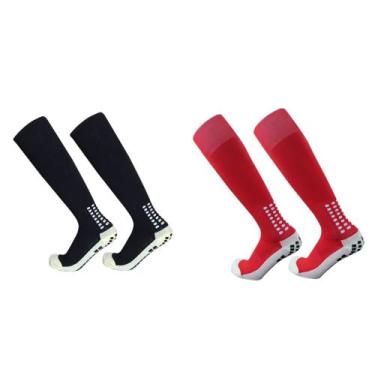 Imagem de Meia Meião Para Futebol Antiderrapante Cano Longo kit 2 pares - Meião 