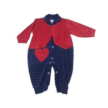 Imagem de Macacão em  plush  menina qualidade l. baby tam g, Azul, G