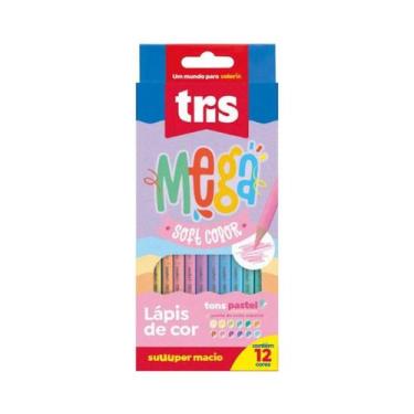 Imagem de Lápis de Cor Tris Mega Soft Tons Pastel 12 Cores