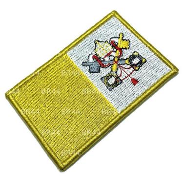 Imagem de Bandeira Vaticano Patch Bordada Fecho Contato Gancho - Myflag