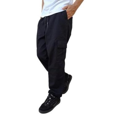 Imagem de Calça Cargo Juvenil Infantil 6 Bolsos Skatista Adolescente - Via Lance