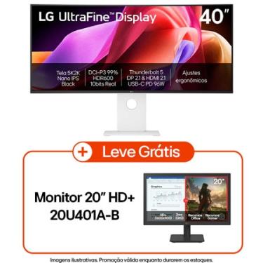 Imagem de Monitor LG UltraFine 40U990A-W Nano IPS Black 5K2K WUHD 40", Thunderbolt 5, PD 96W, DisplayHDR600, DCI-P3 99%(Typ.), USB-C, DP 2.1 - 40U990A-W