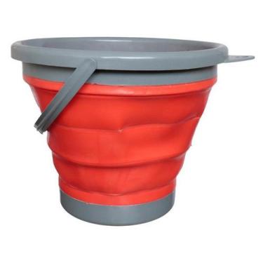 Imagem de Balde Retrátil Vermelho e Cinza 10L Western Home OR-17, 10L, Vermelho 