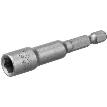 Imagem de Soquete Magnético 1-4 X 1-4 Worker com Ponta Magnetizada e Encaixe Seguro Aço Cromo Vanádio Bivolt