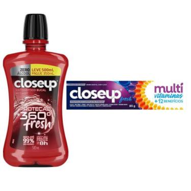 Imagem de Kit 1 Enxaguante Bucal Closeup Red Hot Proteção 360 Fresh Zero Álcool 