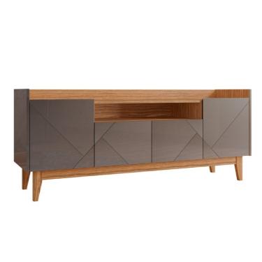 Imagem de Rack Adria Cinza e Noce 158 cm