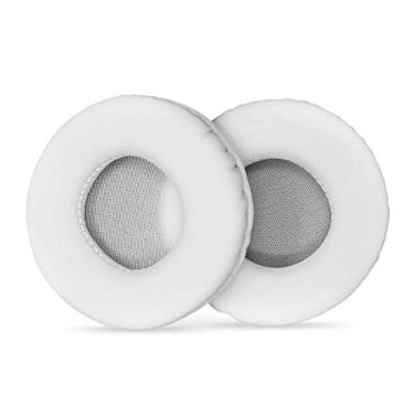 Imagem de Staright Substituição de almofadas de orelha de couro PU Almofadas de substituição para ATH/Sennheiser/SONY almofadas de orelha de fone de ouvido 70 mm branco