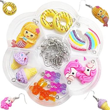 Imagem de Kit Pingentes Para Fazer Brincos Infantil Com Porta Jóias