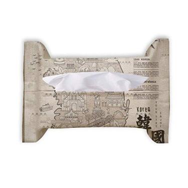 Imagem de 1945 Mapa dos Marcos da Coreia do Sul Papel Toalha Facial Saco de Guardanapo