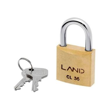 Imagem de Kit 5 Cadeado De latão Maciço Armário Bicicleta Mala Land CL 35mm