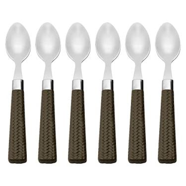 Imagem de Mimo Style Conjunto de Colher de Café Cabo de Rattan, Aço Inoxidável e Polipropileno. São Perfeitos Para o Dia a Dia. São Elegantes e Combinam Com Todos Os Eventos e Ocasiões. Resistente e Durável