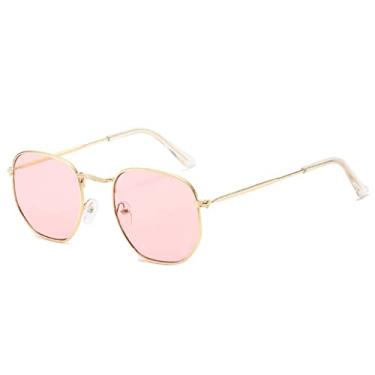 Imagem de Óculos de Sol Quadrado Feminino Vintage Armação Pequena Metal Óculos de Sol Feminino Designer de Moda Clássico Polígono Retro Gafas De Sol, Geléia Rosa, Outros