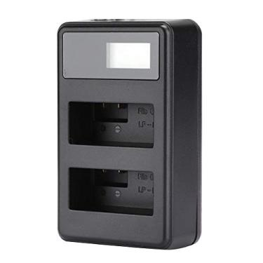 Imagem de Carregador de bateria LP-E8, carregamento de bateria de câmera com slot duplo com indicador LCD e design de circuito de segurança para