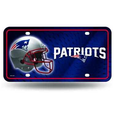 Imagem de Rico Industries Etiqueta de placa de licença de metal NFL New England Patriots, 15 x 29 cm