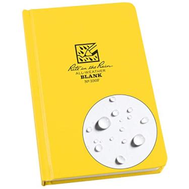 Imagem de Rite in the Rain Caderno de capa rígida à prova de intempéries, 11 cm x 19 cm, capa amarela, estampa em branco (nº 330F)