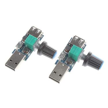 Imagem de NOYITO Controlador de velocidade contínuo com ventilador USB de 5V com módulo de velocidade de interruptor CC 4-12V para 2,5-8V 5W (pacote com 2)