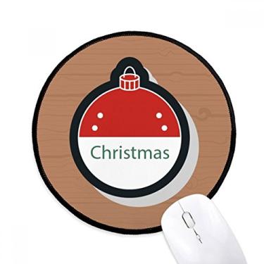 Imagem de Emblema de Natal com ícone de desenho animado de Natal Mouse Pad desktop escritório tapete redondo para computador