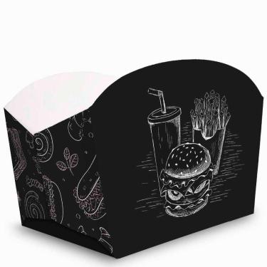 Imagem de Caixa Embalagem Para Batata-Frita Salgado E Porção 100 Preto