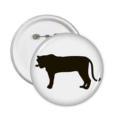 Imagem de Broche de retrato de animal de tigre preto emblema de botão decoração acessório 5 peças