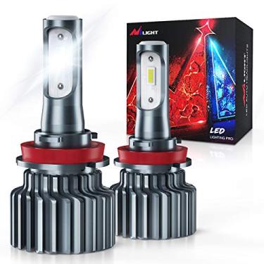 Imagem de Nilight Lâmpadas de farol de LED H11/H9/H8, 60 W 10.000 lúmens 6000 K branco frio CSP kit de conversão de faróis de LED super brilhantes de farol baixo