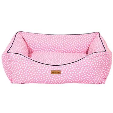 Imagem de Cama PREMIUM Para Cachorro e Gato Patch Petz Com Aquablock Ativo (Rosa c/Coração, P)