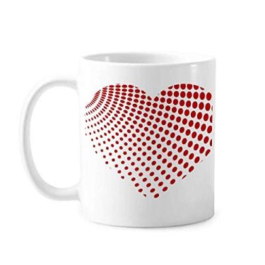 Imagem de Red Radiate Dots Caneca de cerâmica para o Dia dos Namorados Copo de porcelana de café